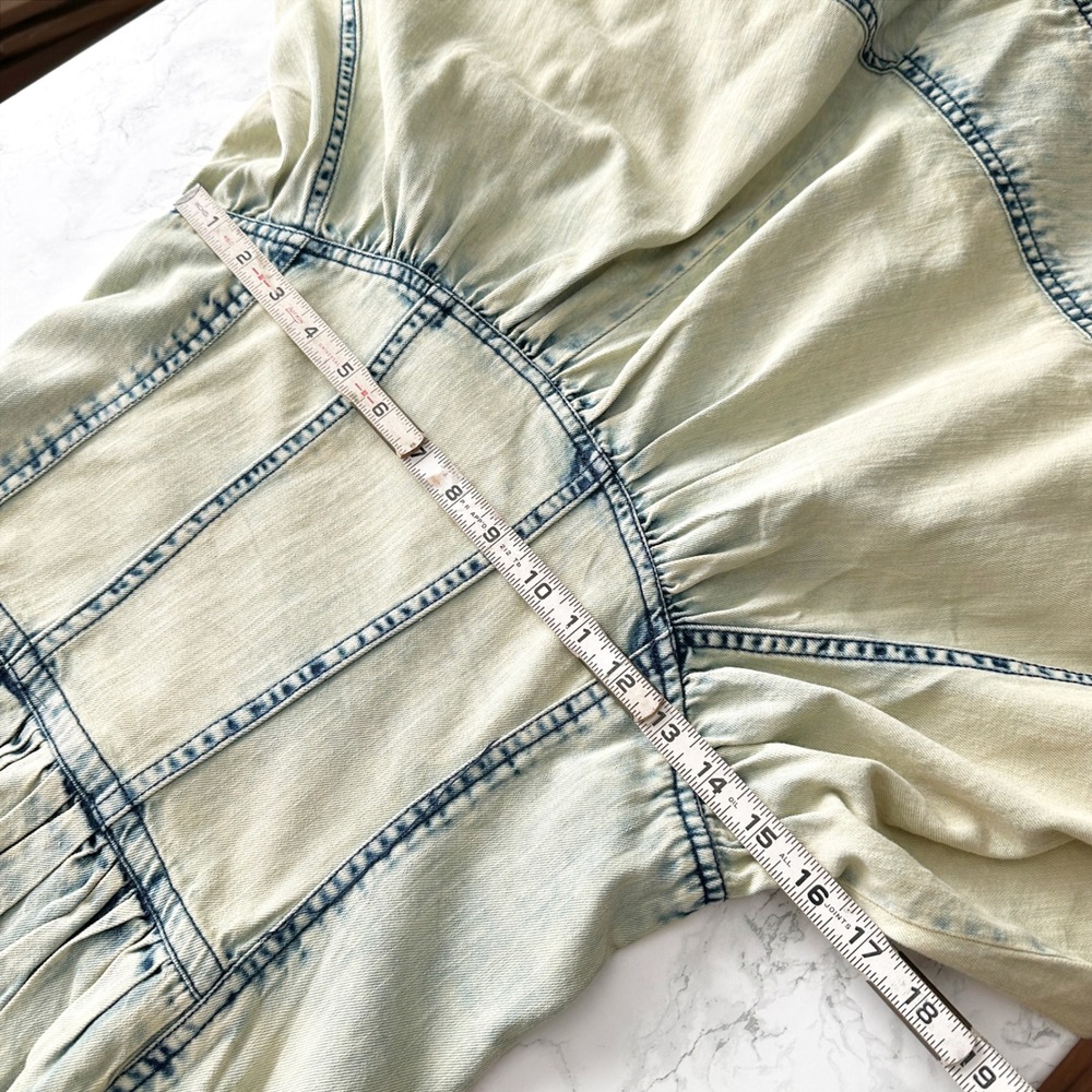 Pilcro Cream Wash Denim Romper with Blue Accents - Picture 10 of 11
